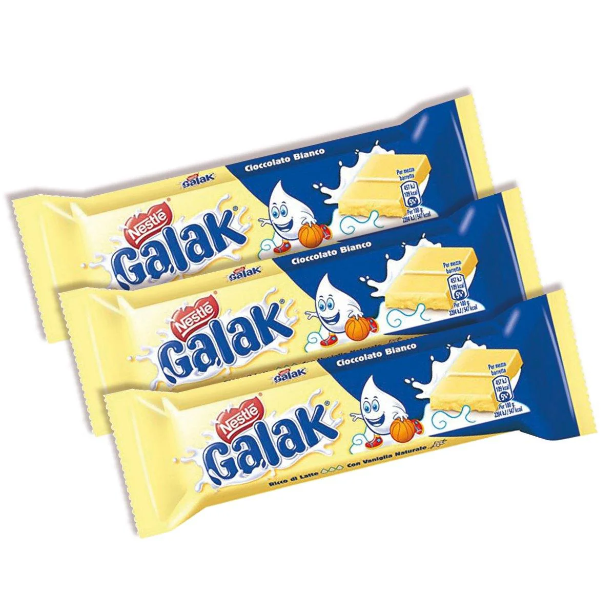 3x Nestlè Galak, barrette di cioccolato bianco da 40g