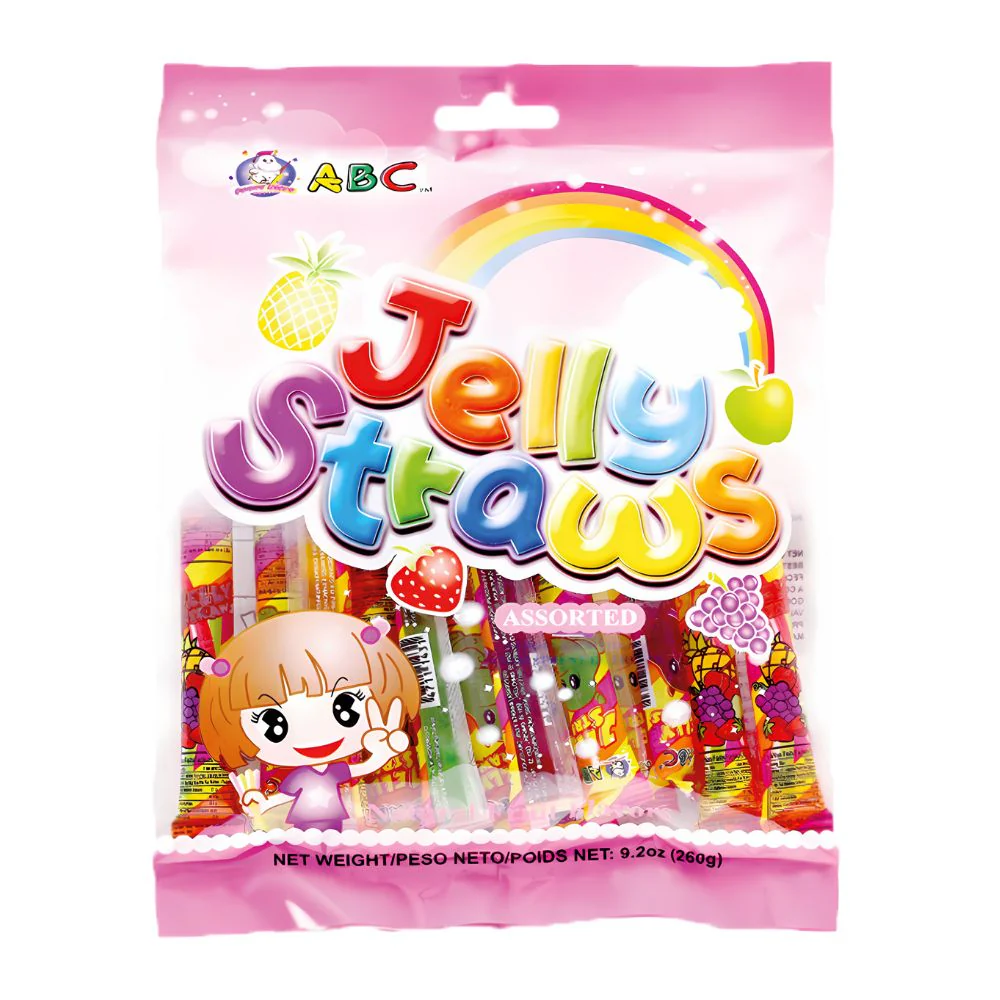 Jelly Straws Assorted, cannuccia di gelatine al gusto di frutto da 260g