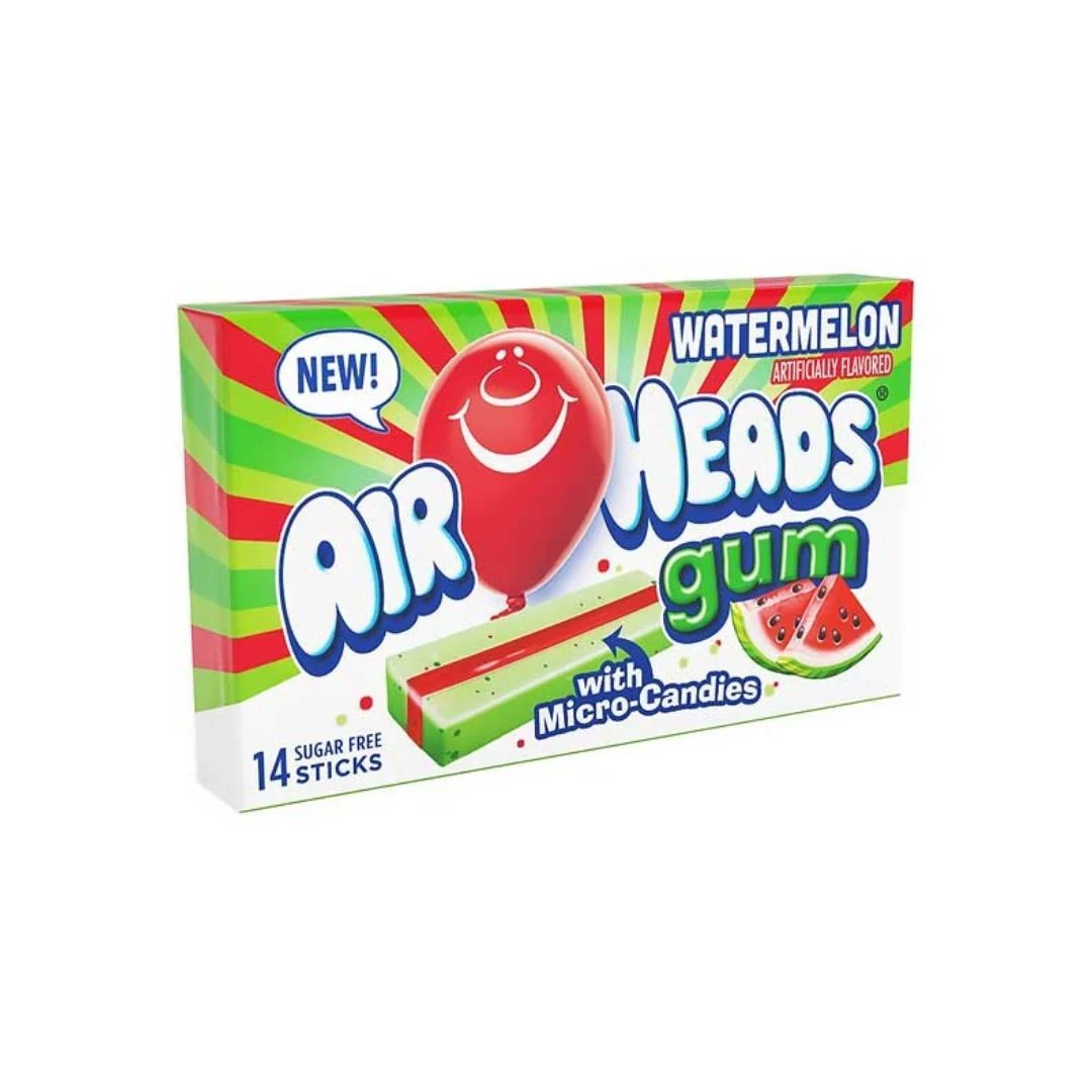 Airheads Watermelon Gum, chewing gum all'anguria da 34g