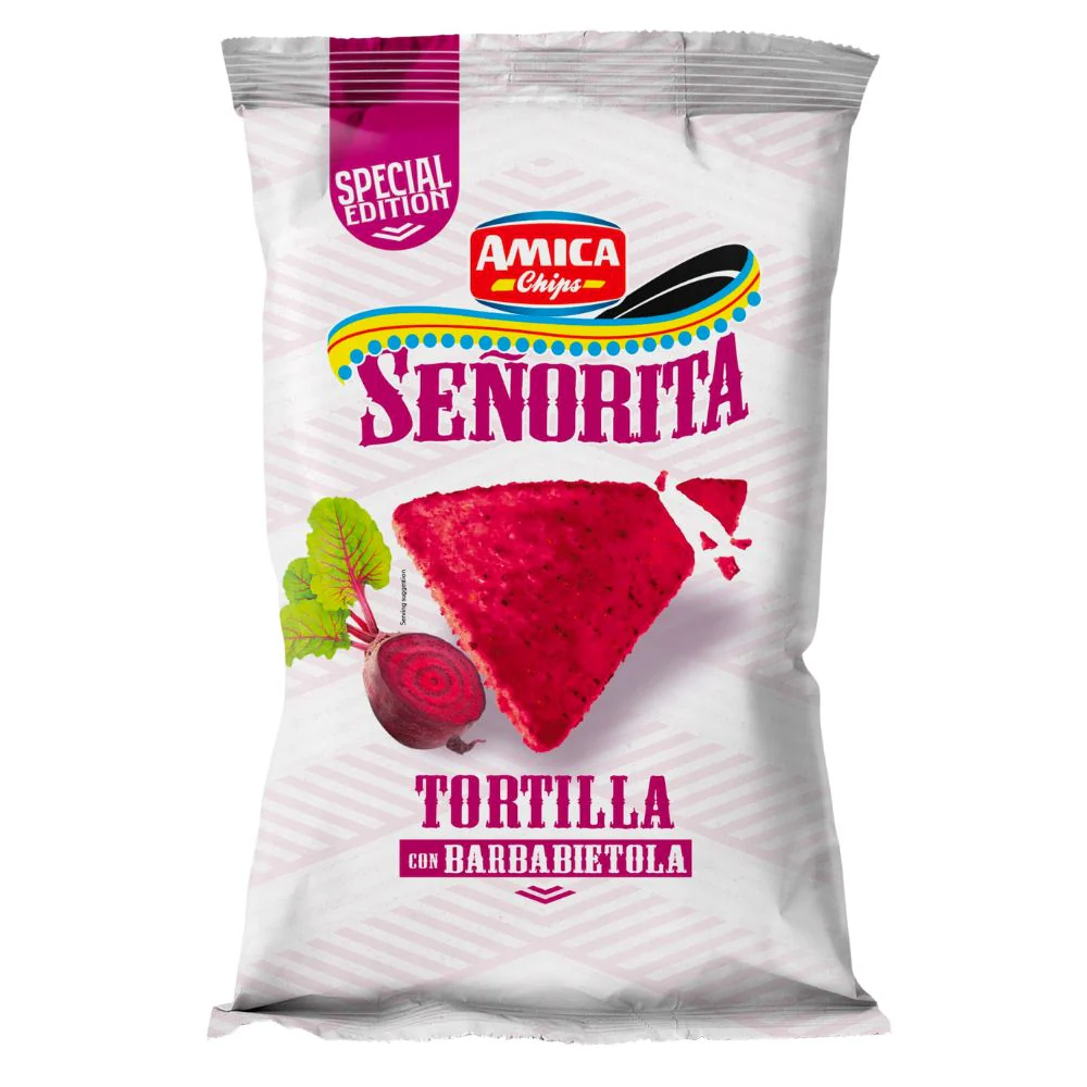 Amica Chips Senorita con Barbabietola, nachos con barbabietola da 170g