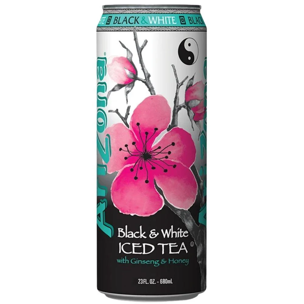 Arizona Black & White Iced Tea, tè bianco e nero con ginseng e miele da 680ml