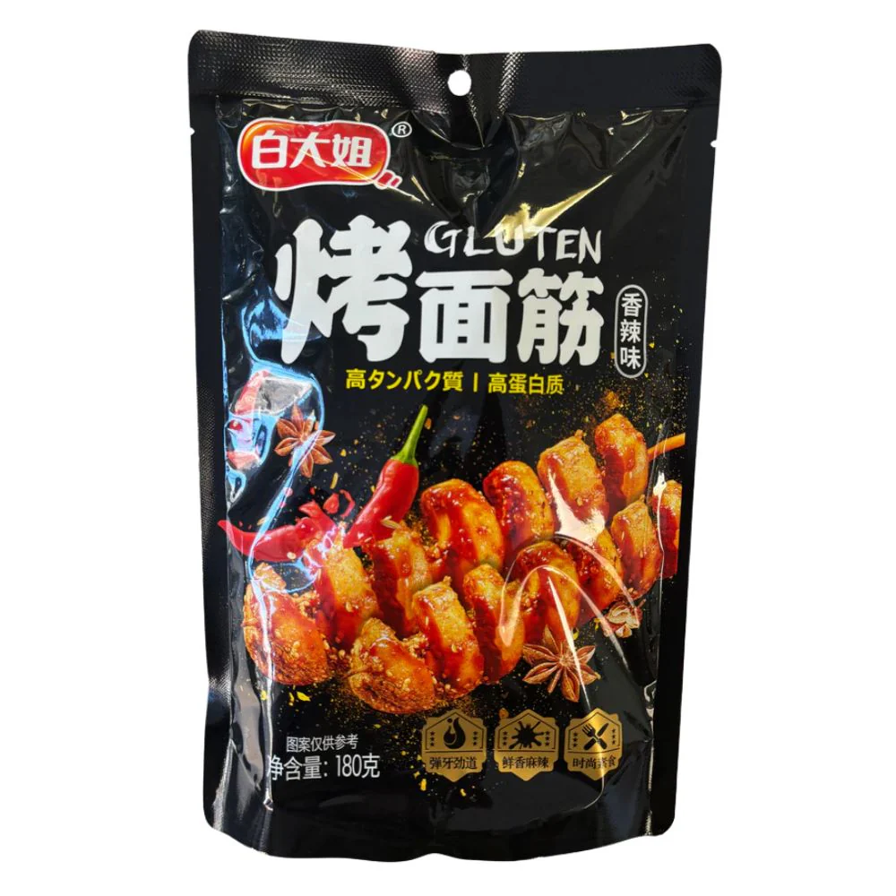 Bai Dajie Gluten Spicy LaTiao, Snack aromatizzato a base di frumento piccante da 180g