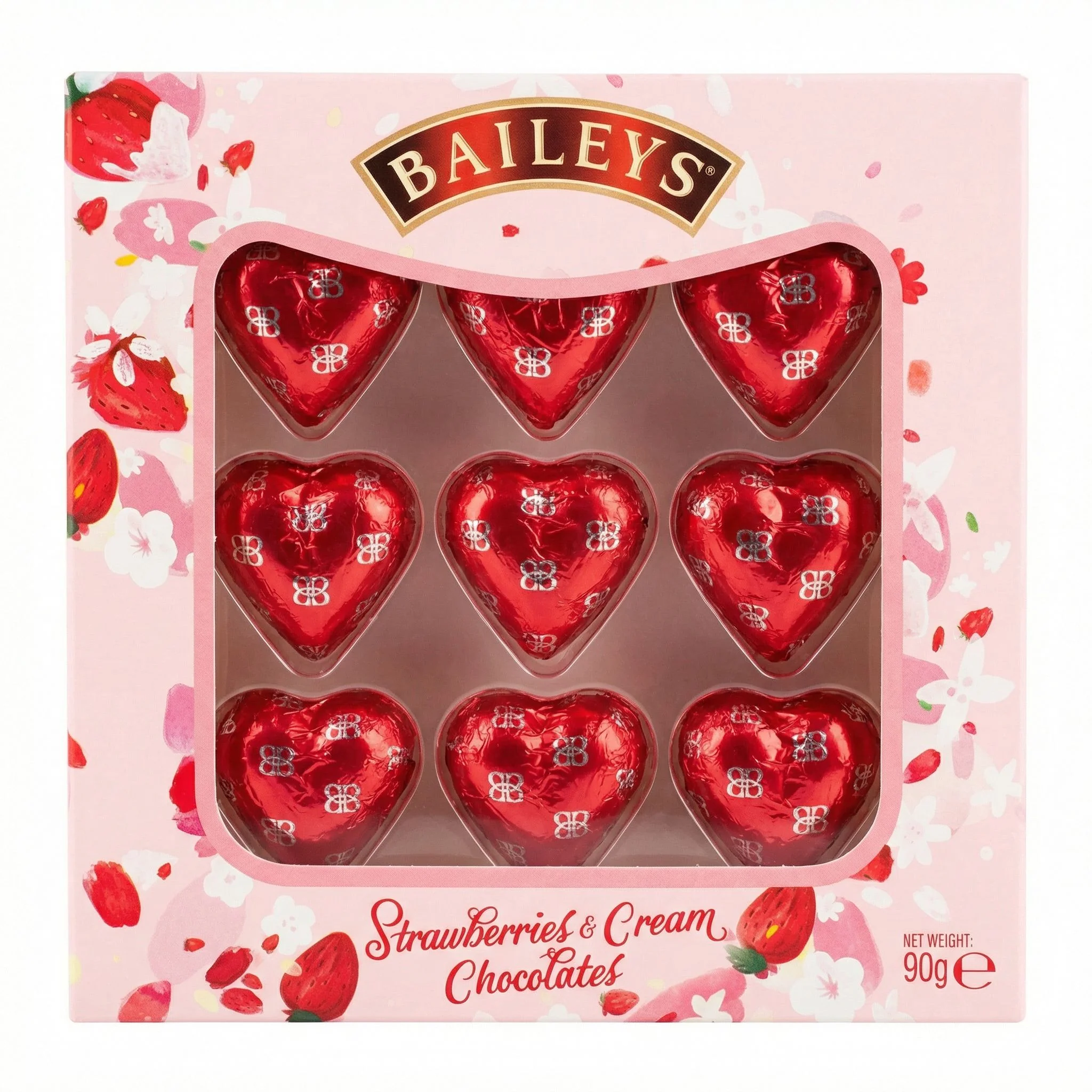 Baileys Strawberry & Cream Hearts, cuori al latte con creama di fragola da 90g