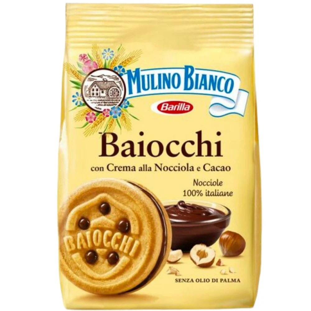 Baiocchi Mulino Bianco, biscotti con crema di nocciole da 260g