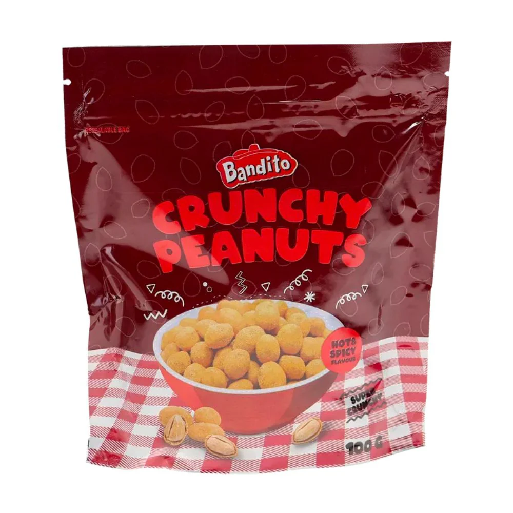 Bandito Crunchy Peanut Hot & Spicy Flavour, arachidi tostate al gusto di peperoncino piccante da 100g