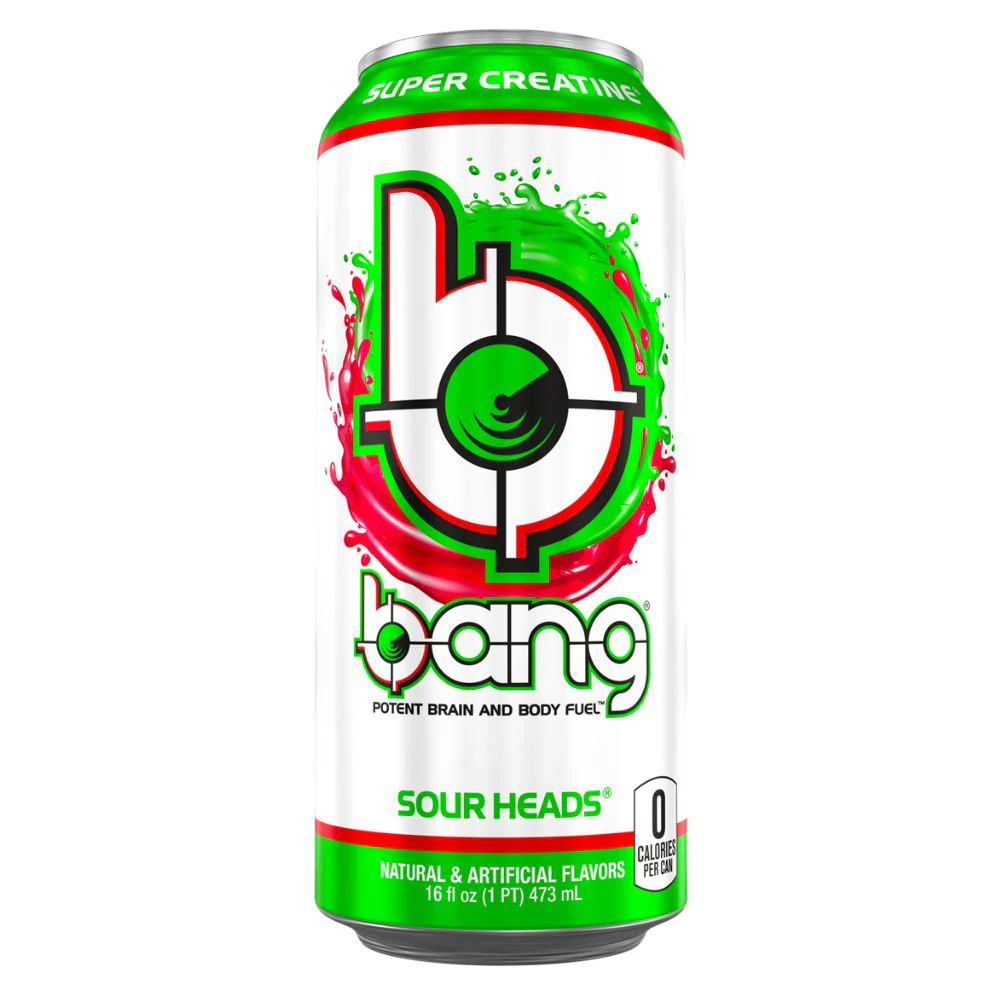 Bang Sour Heads, energy drink al gusto di frutta aspra da 473ml