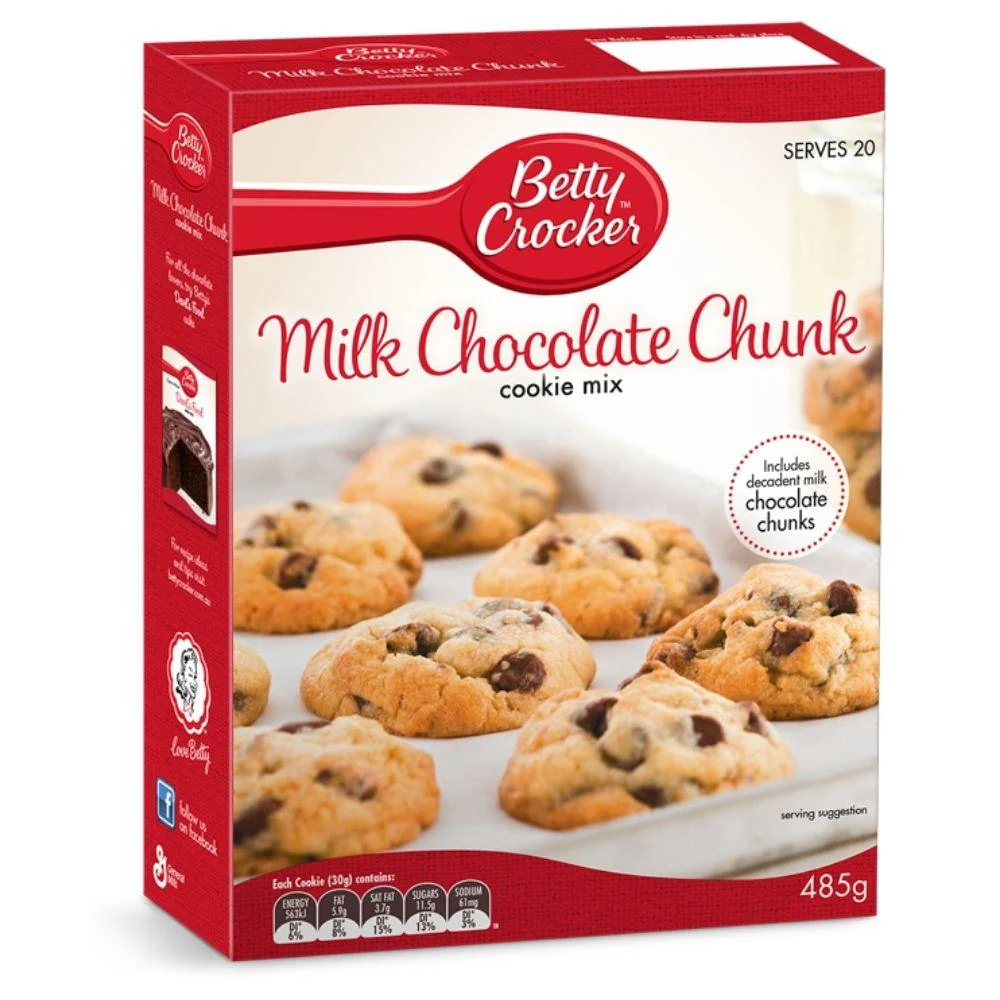 Betty Crocker Cookie Mix Milk Chocolate, preparato per biscotti con gocce di cioccolato da 200g