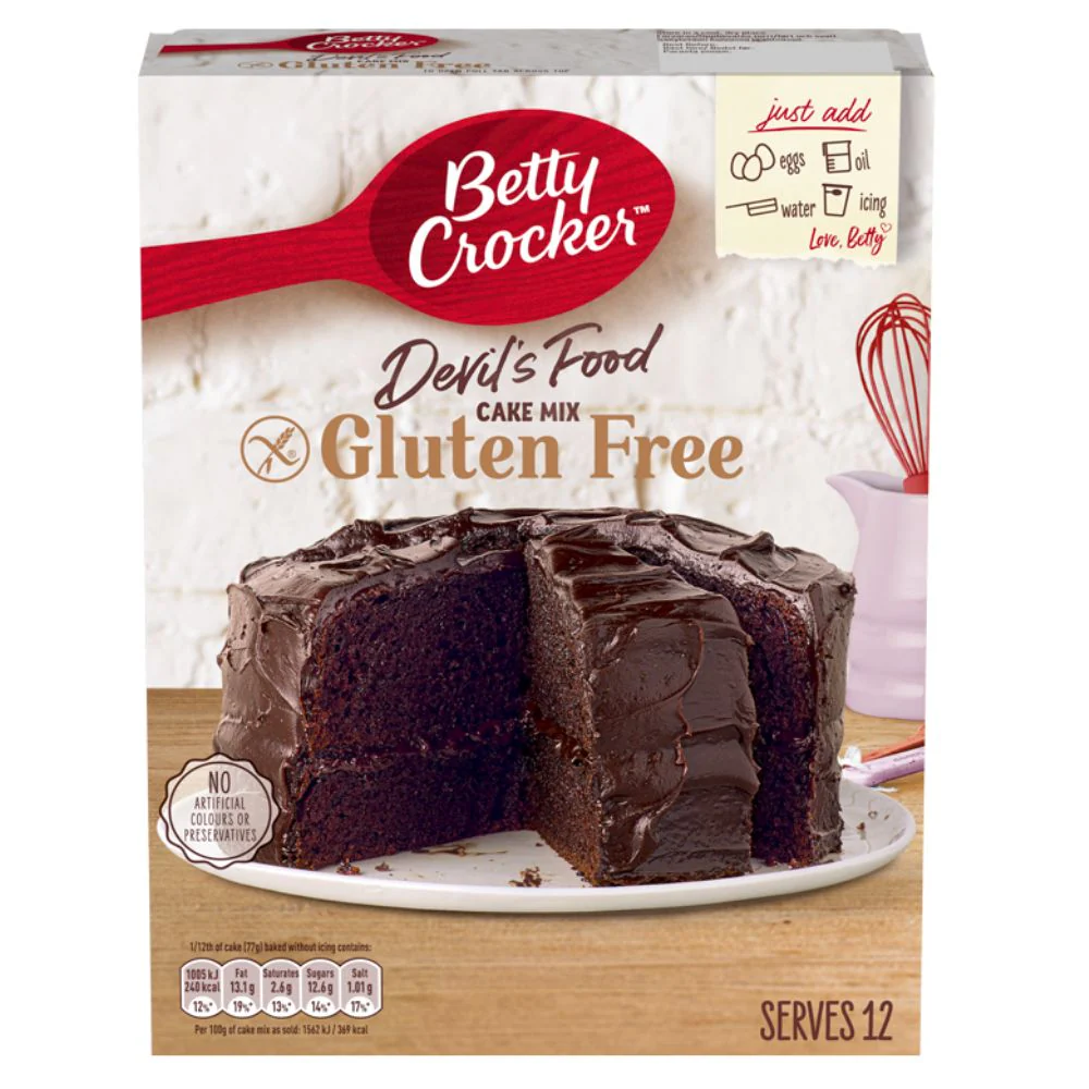 Betty Crocker Gluten Free Devil Food Cake, preparato per torta al cioccolato senza glutine da 425g