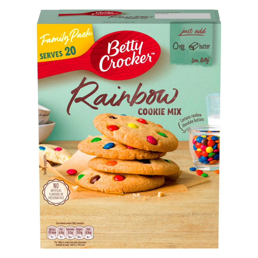 Betty Crocker Rainbow Cookie Mix, preparato per biscotti con confetti colorati da 495g