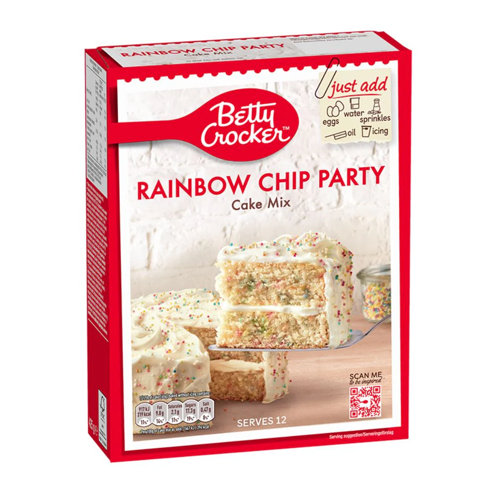 Betty Crocker Rainbow Chip Party Cake, preparato per torta con confetti colorati da 425g