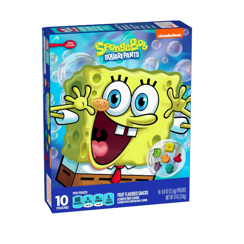 Betty Crocker Spongebob Fruit Flavored Snack, caramelle alla frutta da 226g