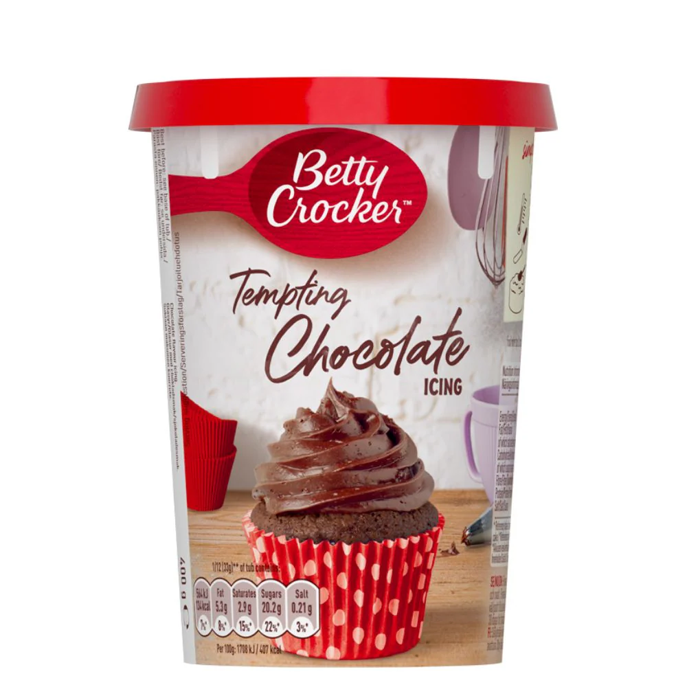Betty Crocker Tempting Chocolate Icing, frosting al cioccolato fondente da 400g