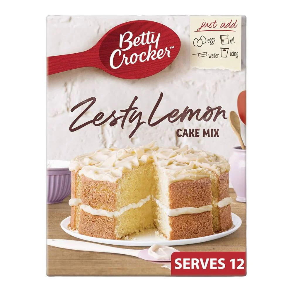 Betty Crocker Zesty Lemon Cake Mix, preparato per torta al limone da 425g