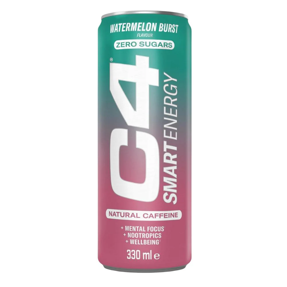 C4 Watermelon Burst Zero Sugar, energy drink al gusto di anguria da 330ml