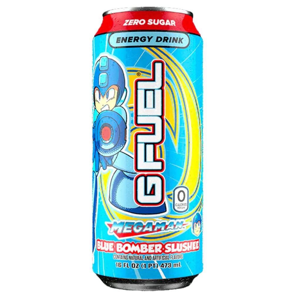 GFuel Mega Man Zero Sugar Blue Bomber Slushee, energy drink al gusto di mirtillo da 473ml