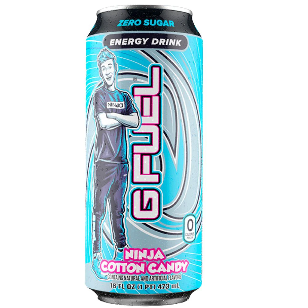 GFuel Ninja Zero Sugar Cotton Candy, energy drink al gusto di zucchero filato da 473 ml