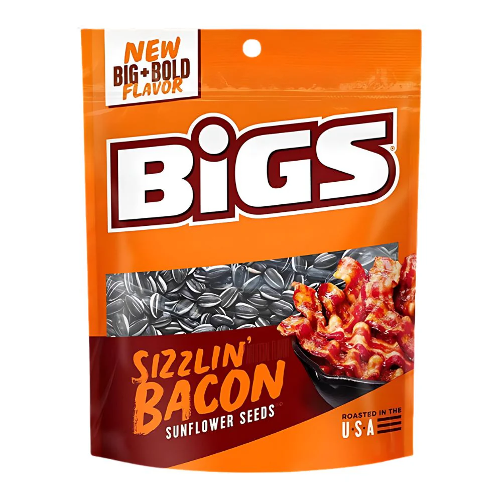 Bigs Sunflower Seeds Sizzlin' Bacon, semi di girasole al gusto di bacon da 152g