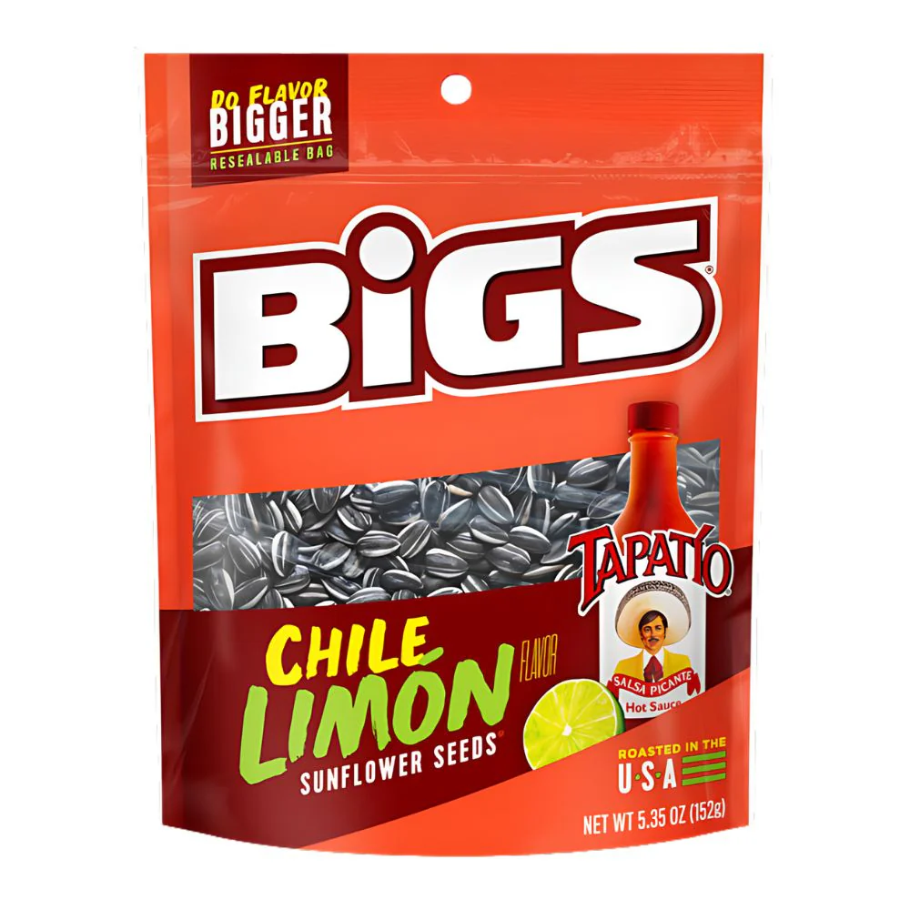 Bigs Sunflower Seeds Tapatio Chile Limon, semi di girasole al gusto di peperoncino e lime da 152g