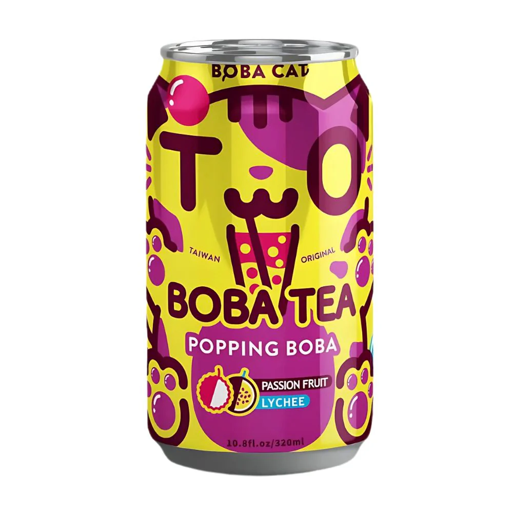 Boba Cat Passion Fruit and Lychee, bubble tea al gusto di passion fruit e lychee da 320ml