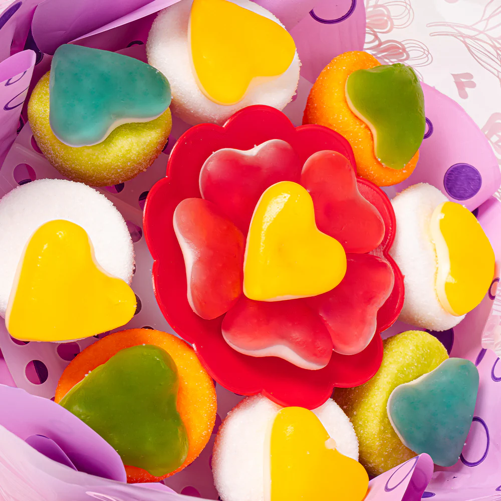 Wunnie Gummy Bouquet, bouquet di caramelle gommose e marshmallow misti 162g - Image 4