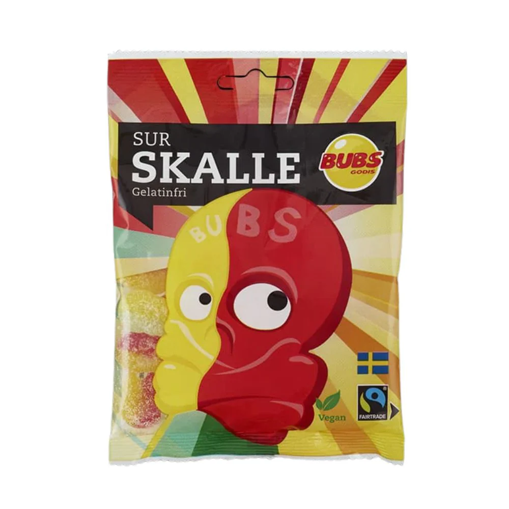 Bubs Skalle Sour, caramelle gommose aspre da 90g