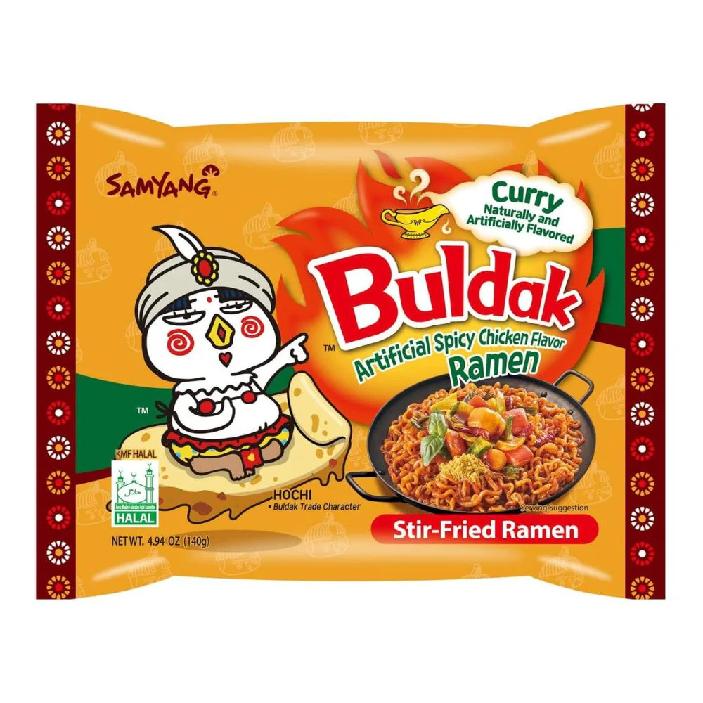 Samyang Buldak Hot Chicken Flavor Ramen Curry, noodle al pollo piccante con curry da 140g