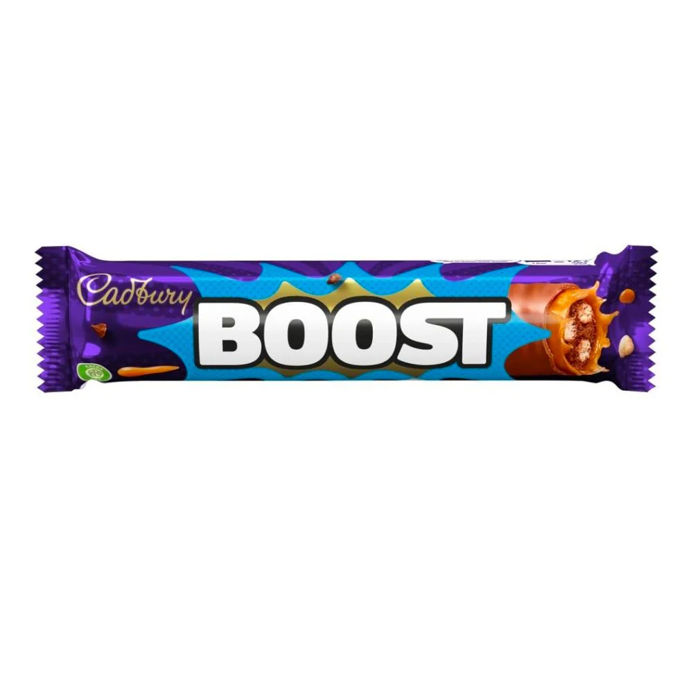 Cadbury Boost, barretta di cioccolato ripieno di wafer e caramello da 48.5 g
