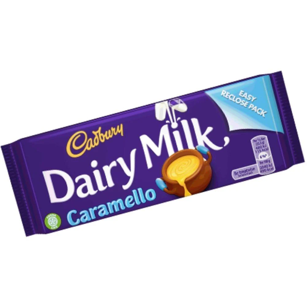 Cadbury Caramello, barretta al cioccolato ripiena di caramello da 45g