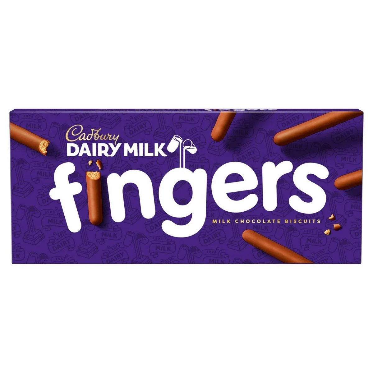 Cadbury Dairy Milk Fingers, biscotti ricoperti di cioccolato al latte da 114g
