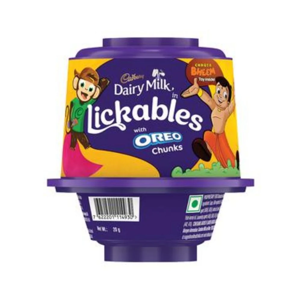 Cadbury Dairy Milk in Lickables with Oreo Chunk, crema al cioccolato con pezzi di cioccolato e cereali da 20g