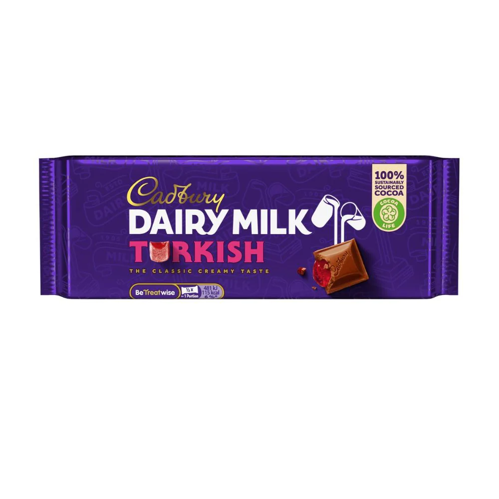 Cadbury Dairy Milk Turkish, barretta di cioccolato ripiena di crema da 47g