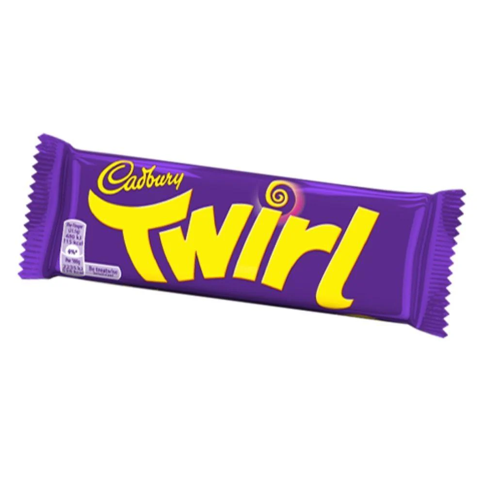 Cadbury Twirl, due barrette di cioccolato al latte da 43g