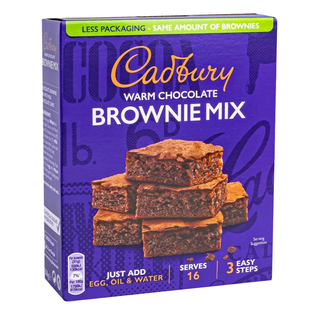 Cadbury Warm Chocolate Brownie Mix, preparato in polvere per brownie da 350g