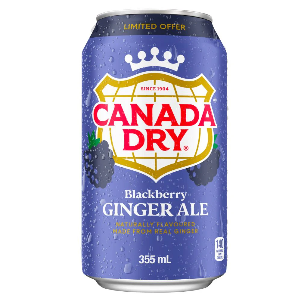 Canada Dry Blackbarry Ginger Ale, bevanda allo zenzero e mirtillo da 355ml