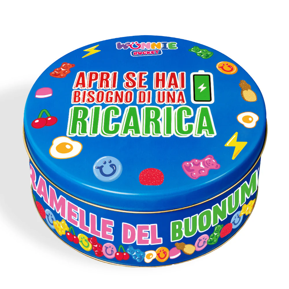 Wunnie Bucket "Apri se hai bisogno di una ricarica", latta di caramelle gommose da comporre con i tuoi gusti preferiti - 3 kg - Image 2
