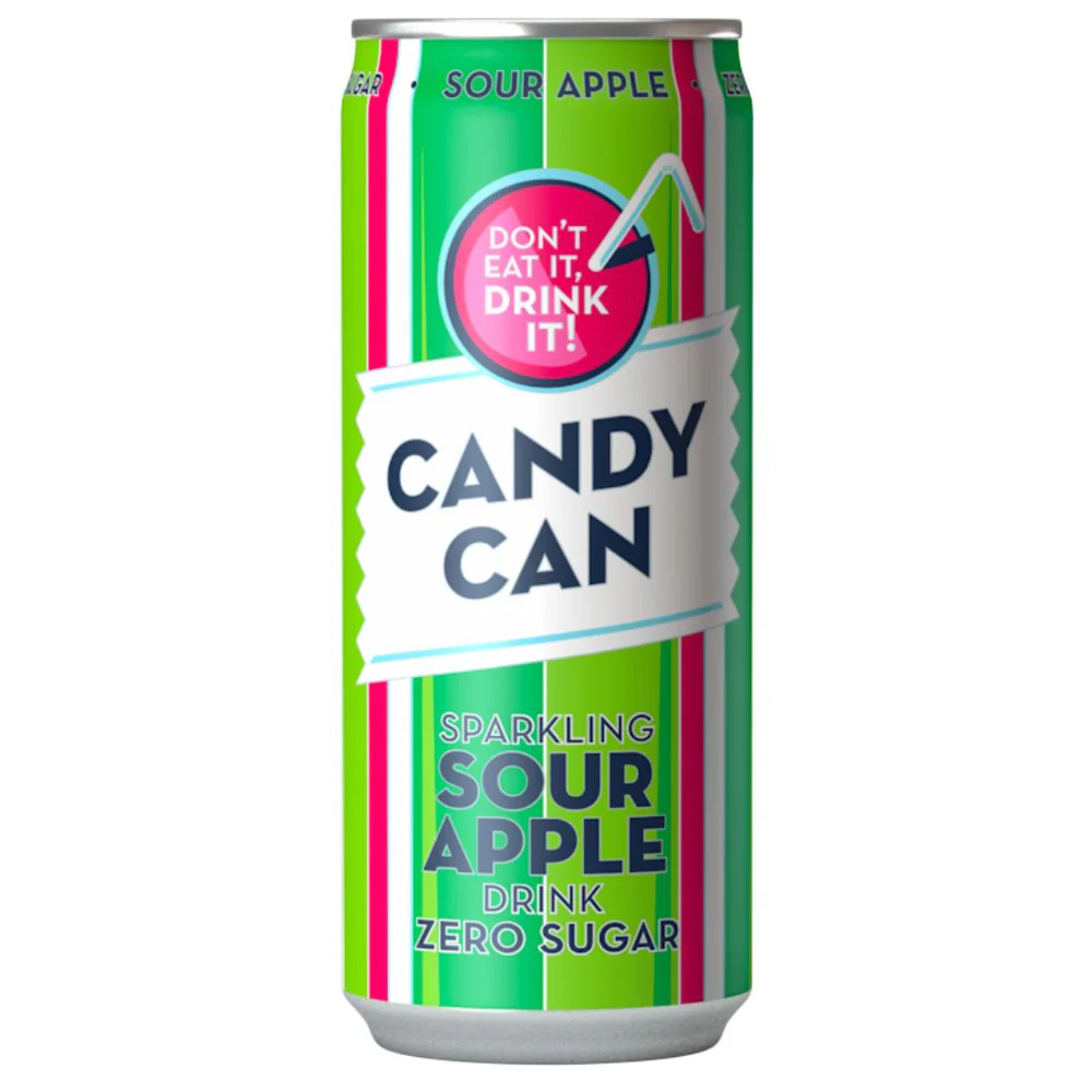 Candy Can Sour Apple, bevanda aspra alla mela verde da 330ml