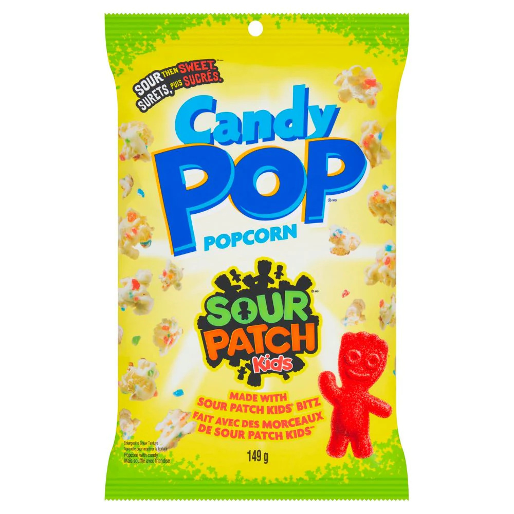 Candy Pop Popcorn Sour Patch Kids, popcorn al gusto di caramella aspra alla frutta da 149g