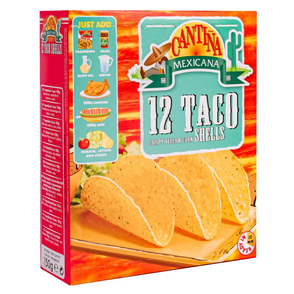 Cantina Mexicana Taco Shells, 12 tacos da 150g
