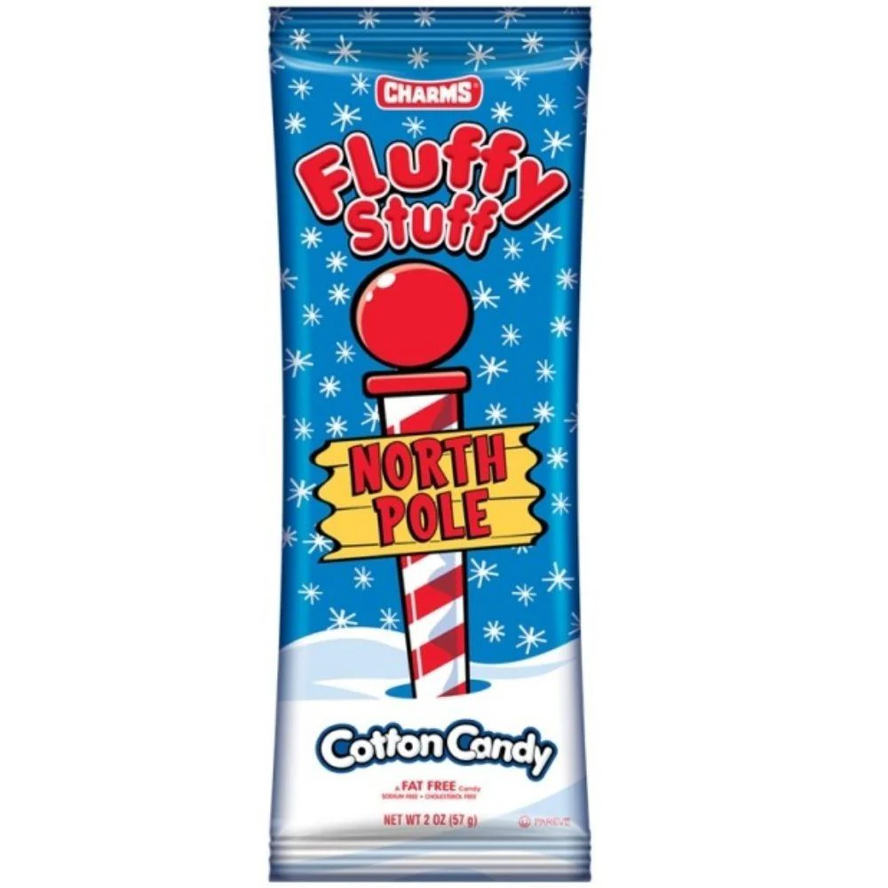 Charms Fluffy Stuff North Pole Cotton Candy, zucchero filato alla fragola da 57g