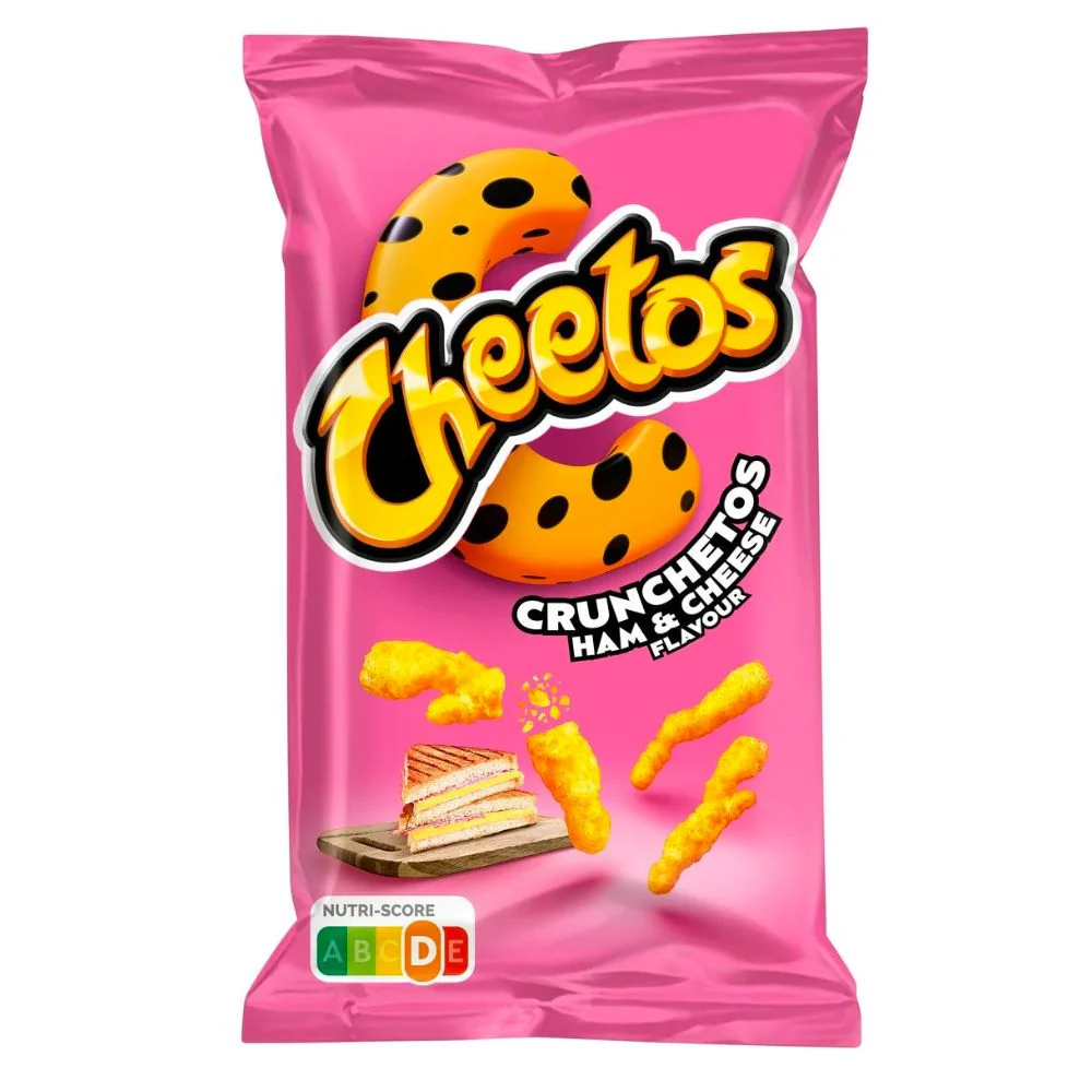 Cheetos Crunchetos Ham & Cheese, patatine al gusto di formaggio e prosciutto da 110g