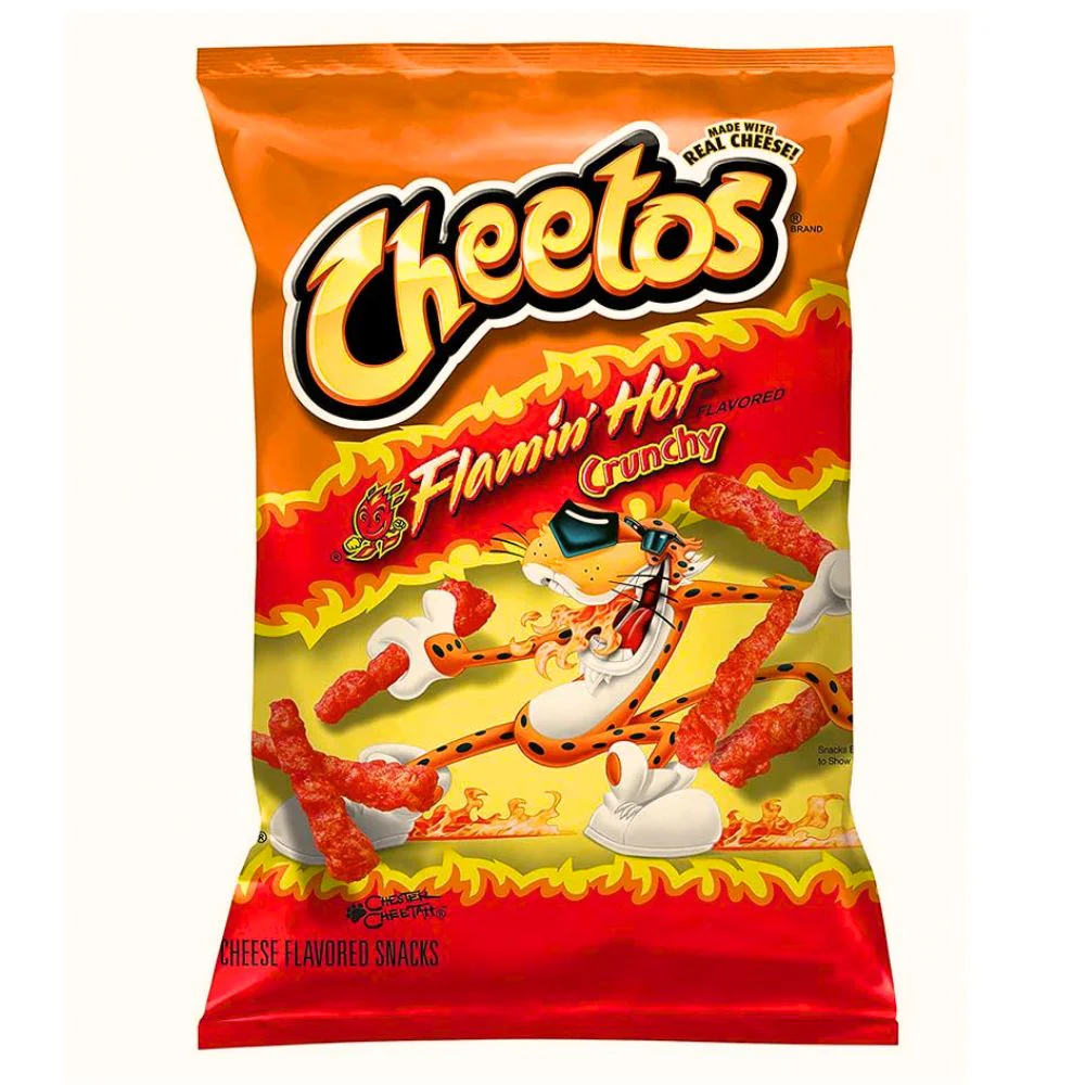 Cheetos Flamin' Hot Crunchy, bastoncini di mais al formaggio piccante da 75g