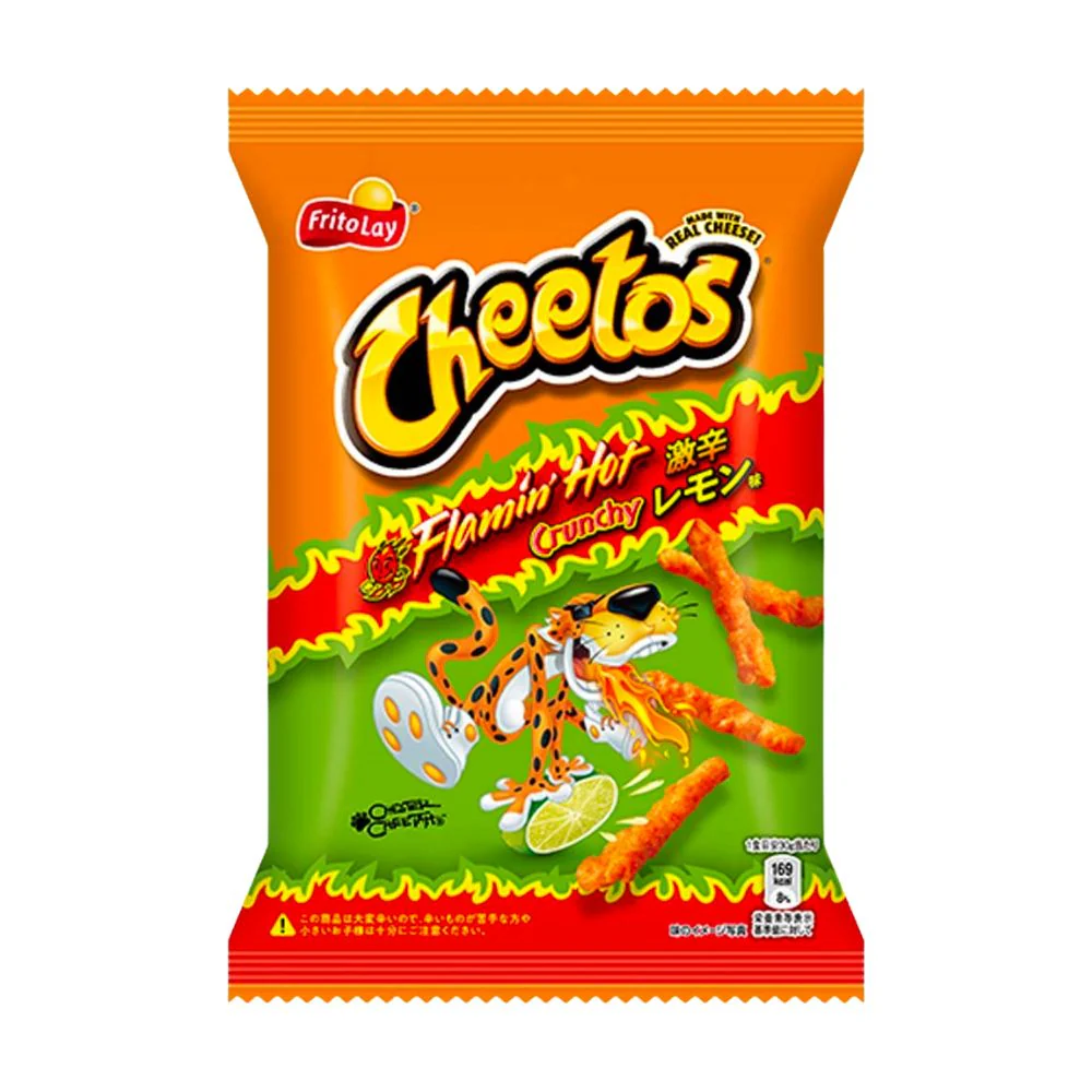 Cheetos Flamin' Hot Mad Hot Crunchy Lemon, patatine al formaggio piccante e limone da 65g