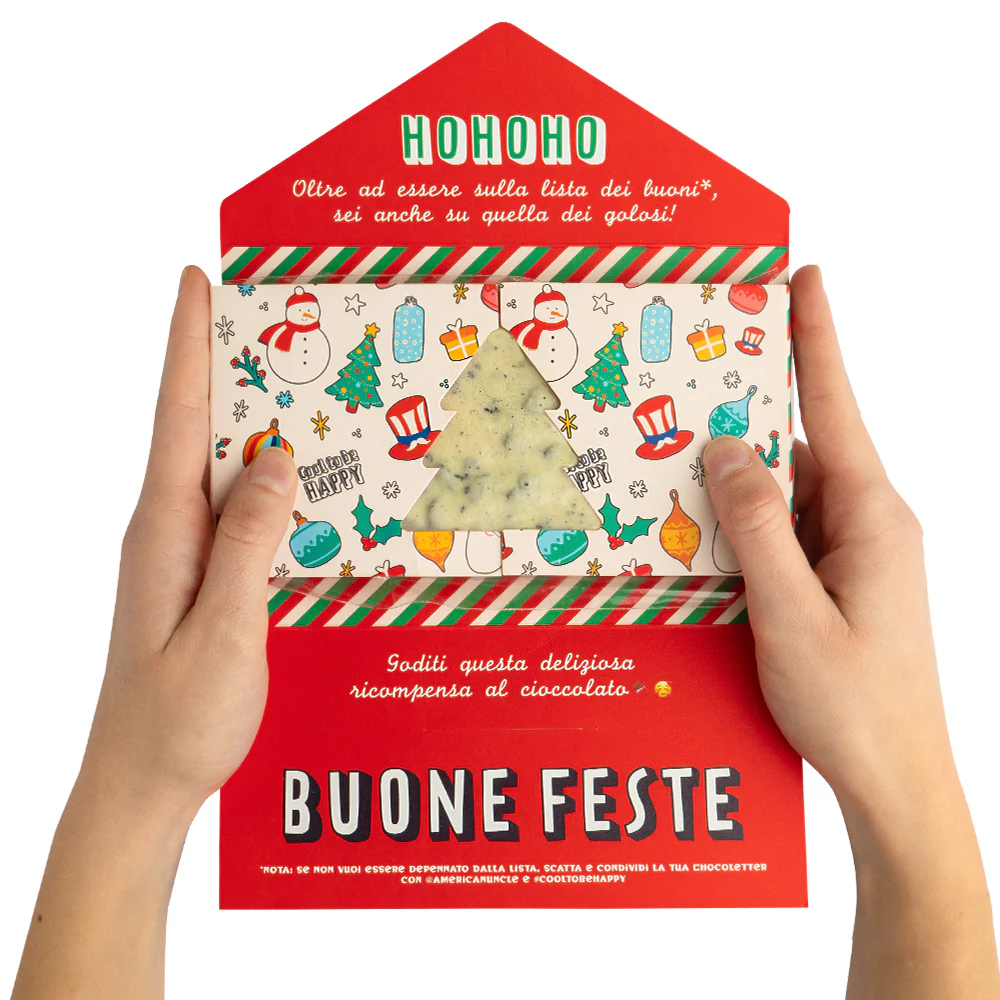 ChocoLetter Cookies & Cream, tavoletta di cioccolato bianco artigianale con pezzi di biscotto da 100g - Image 2