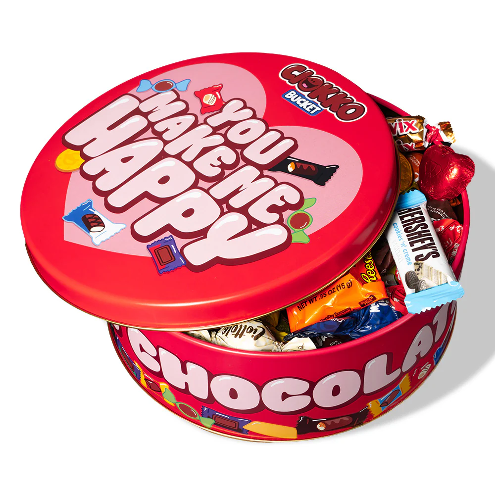 Ciokko Bucket “You make me happy”, latta di cioccolatini da 1 kg da comporre con i gusti preferiti della tua metà - Image 5