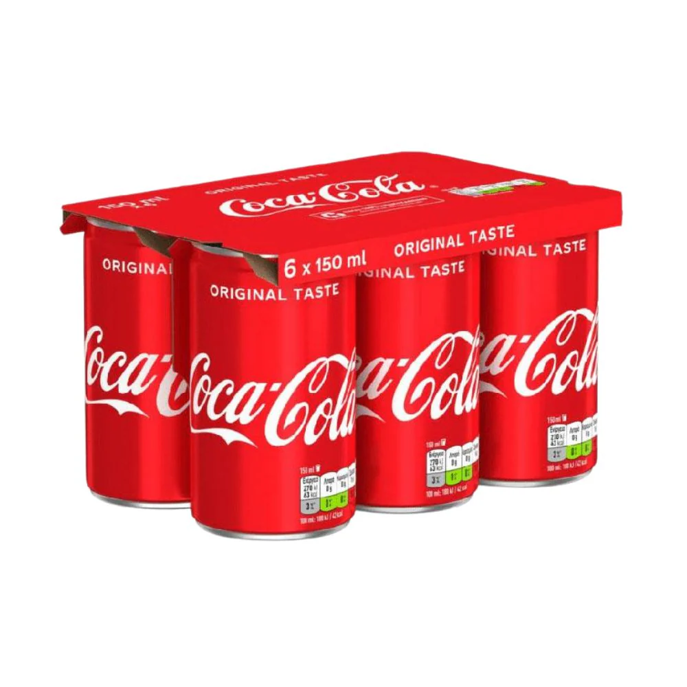 Coca-Cola Mini, 6 lattine di Coca-Cola analcolica senza zuccheri da 150ml