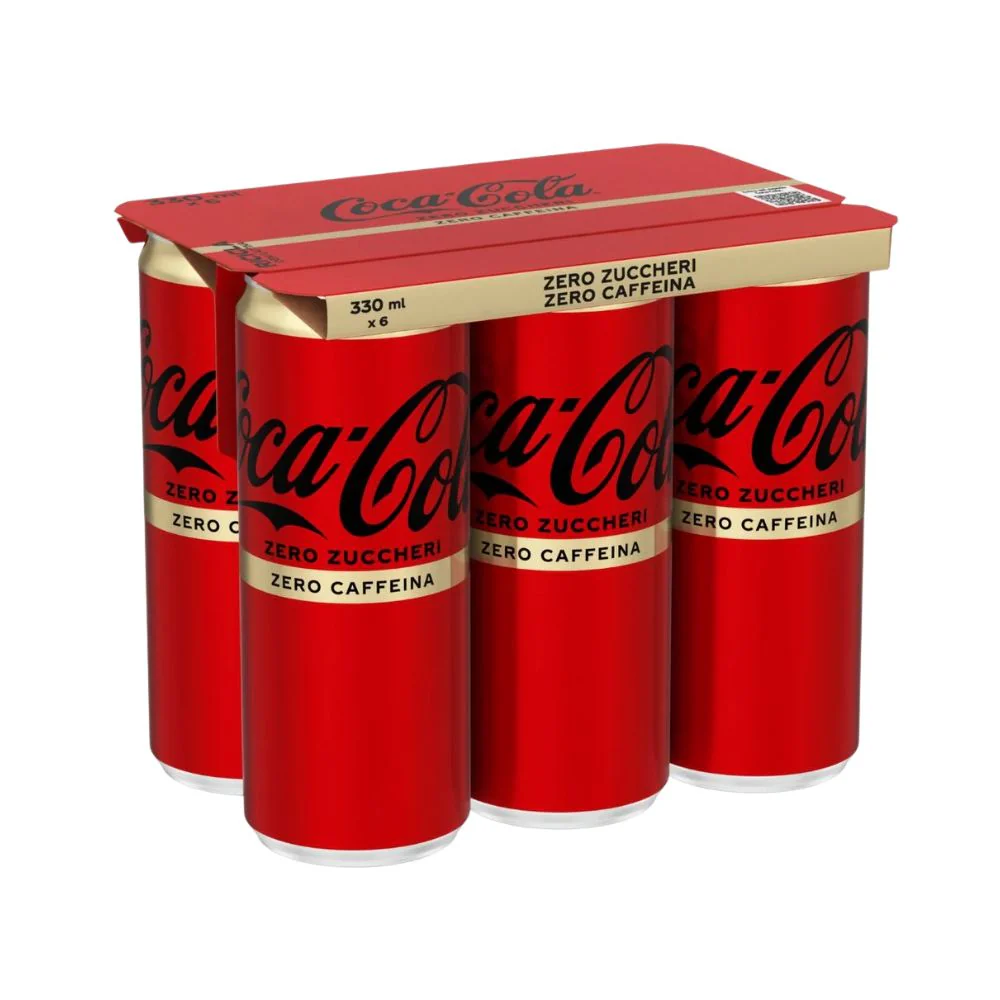 Coca-Cola Senza Zuccheri Senza Caffeina, 6 lattine di Coca-Cola senza caffeina e zuccheri da 330ml