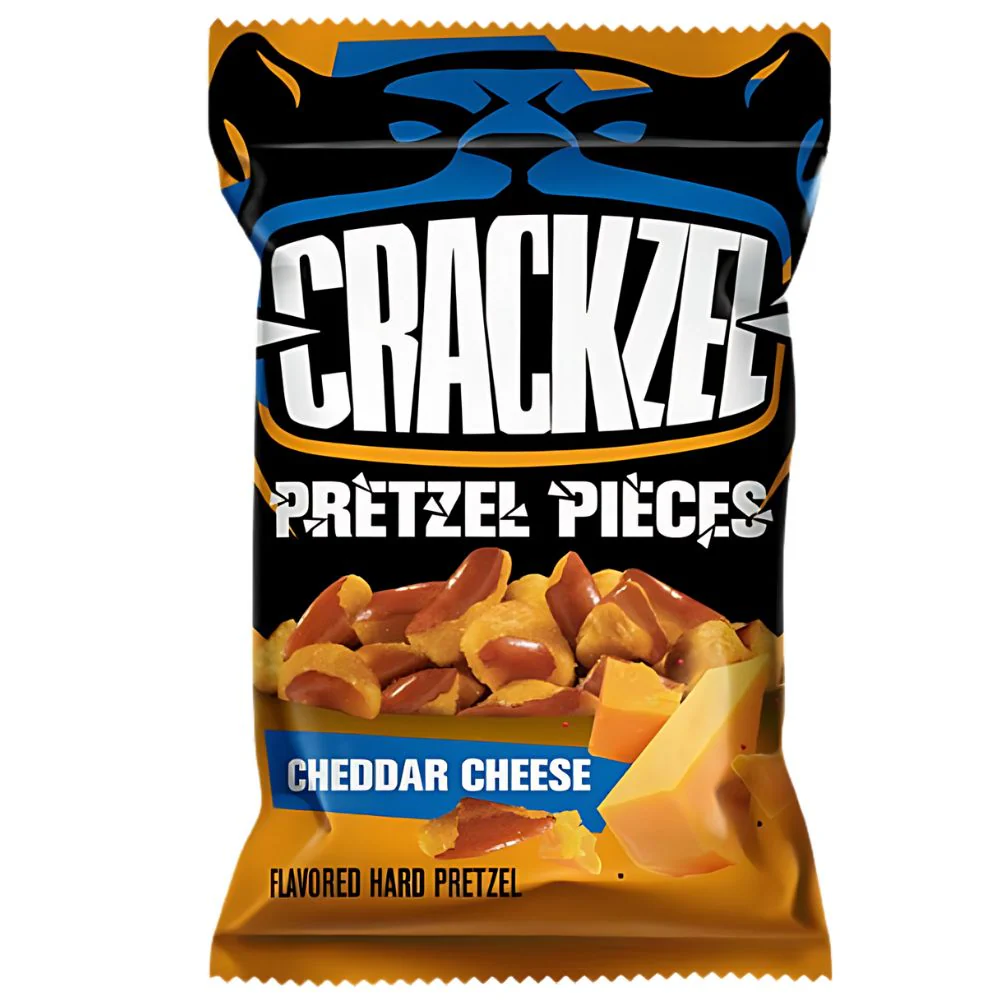 Crackzel Cheddar Cheese, pretzel al gusto di cheddar cheese da 85g