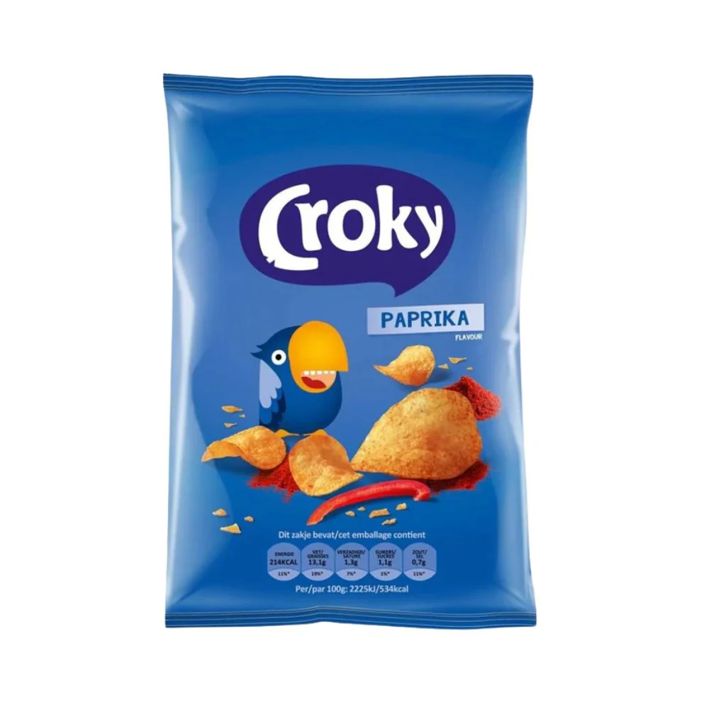 Croky Chips Paprika, patatine al gusto di paprika da 40g