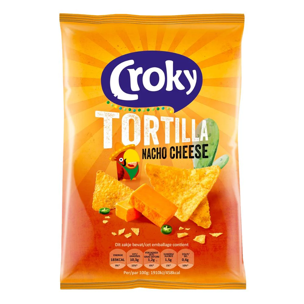 Croky Tortilla Nacho Cheese, nachos al formaggio da 40g