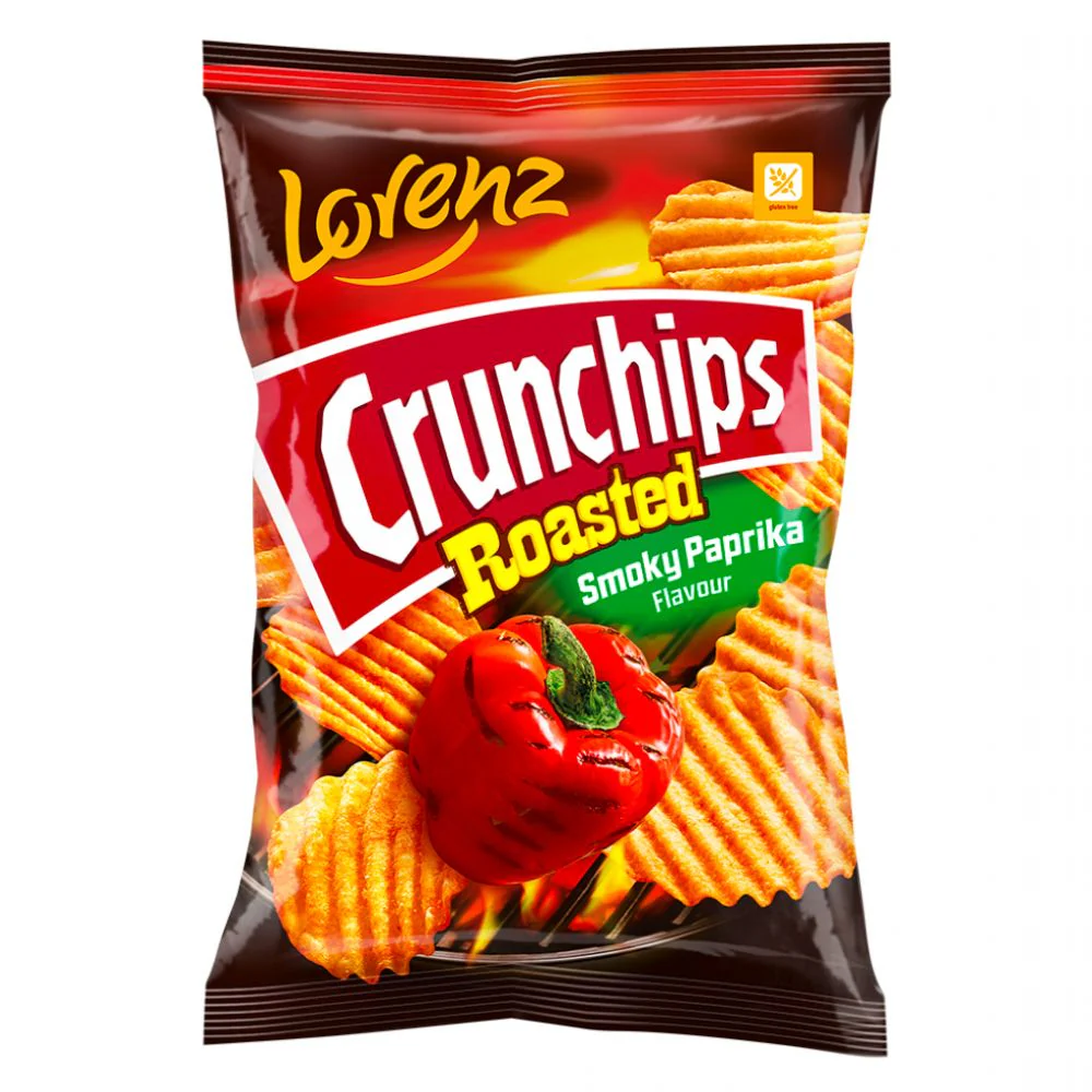 Lorenz Crunchips Roasted Smoky Paprika, patatine croccanti al gusto di paprika affumicata da 120g